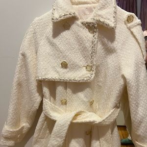 Cream Button down trench coat